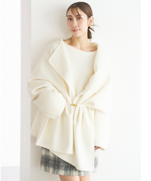 CELFORD（セルフォード）の「ミドル丈リバーコート（ノーカラーコート