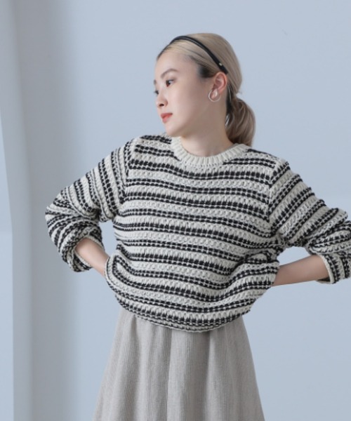BATONER（バトナー）の「BATONER / ミックスヤーン クルーネックニット