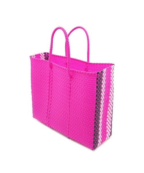 Letra（レトラ）の「メルカドバッグ サイドライン ピンク グリーン