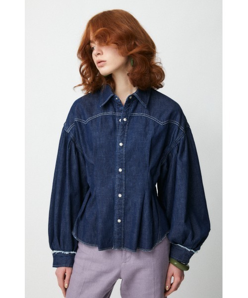 MOUSSY（マウジー）の「WAIST TUCK PANEL DENIM シャツ（シャツ