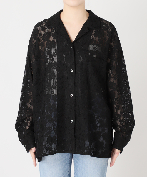 レースオープンカラーシャツ（シャツ/ブラウス）｜Spick & Span