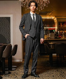 スリーピーススーツ ストライプ柄 ビジネススーツ」に該当する