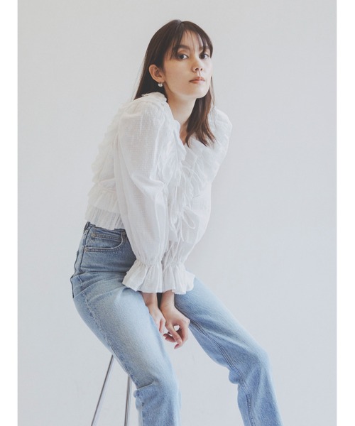 SNIDEL（スナイデル）の「クロップドフリルブラウス（シャツ/ブラウス
