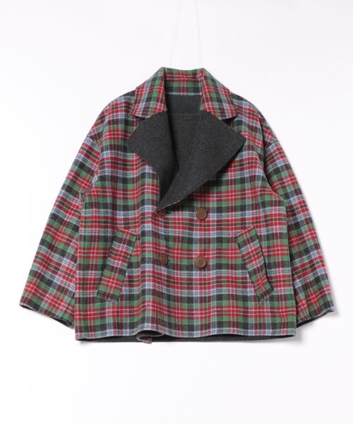 ﾀｰﾀﾝﾁｪｯｸﾘﾊﾞｰﾀﾞﾌﾞﾙｼｮｰﾄｺｰﾄ（ステンカラーコート）｜Vivienne Westwood