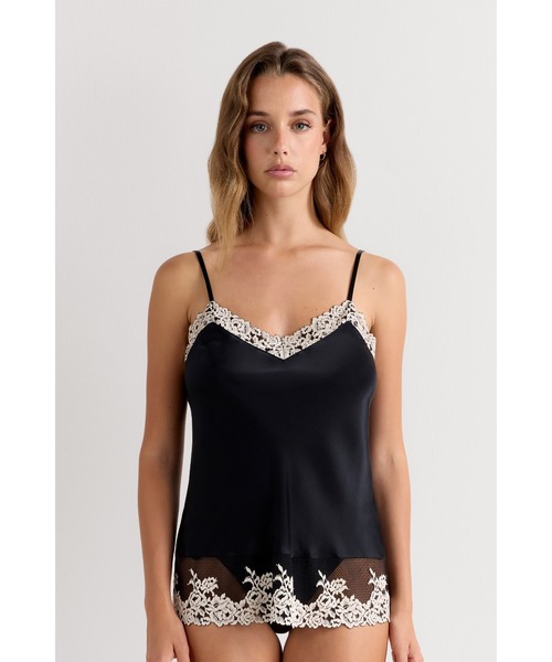 Pretty Flowers シルク キャミソール トップ（インナーウェア/肌着