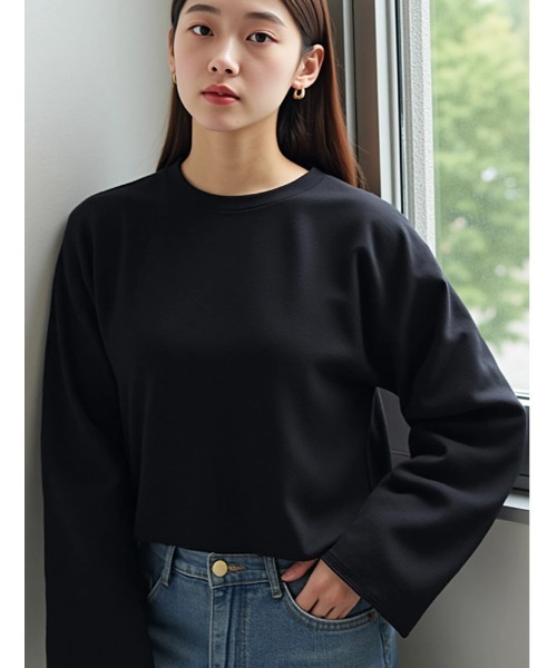 ショート丈スウェットプルオーバー【低身長向けサイズあり