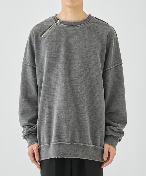 Jieda（ジエダ）の「DAMAGE ZIP OVER SWEAT CREW（スウェット）」 - WEAR