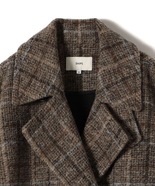 SHIPS（シップス）の「スライバー チェック ショート Pコート