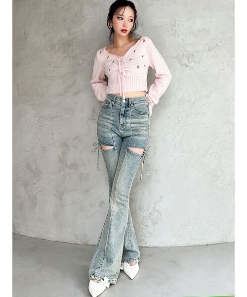 フラワーエンブロイダリーニットトップス（ニット/セーター）｜RESEXXY