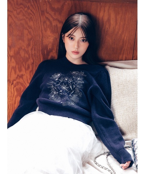 FRAY I.D（フレイアイディー）の「エトワールエンブロイダリーニット