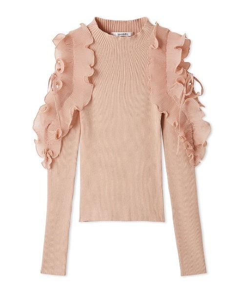 SNIDEL（スナイデル）の「プリーツフリルドッキングニットプルオーバー