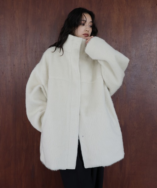 hellam（へラム）の「シャギースタンドカラーコート（ステンカラー