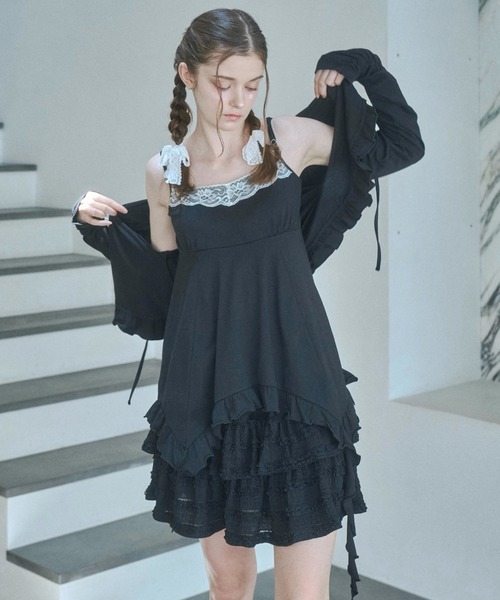 セール】ドロップフリルレースキャミチュニック（キャミソール