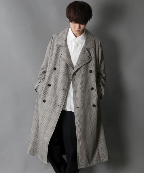 セール】【別注】T/R over size long trench coat/オーバーサイズ