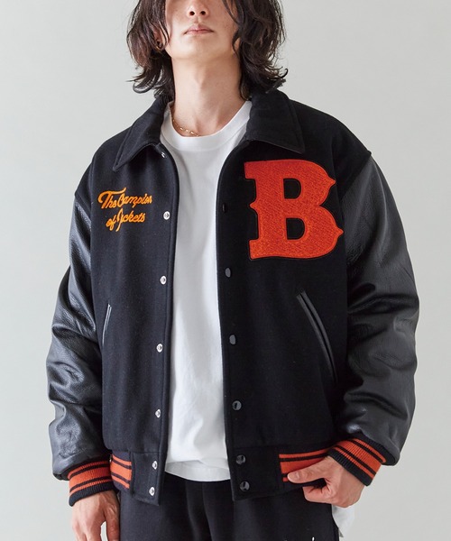 BUTWIN（バトウィン）の「[本革]BUTWIN/LEATHER×WOOLスタジャン