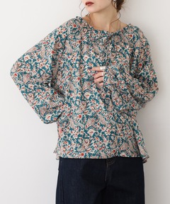 セール】ラメカットジャカード ワイドカラーブラウス（シャツ/ブラウス