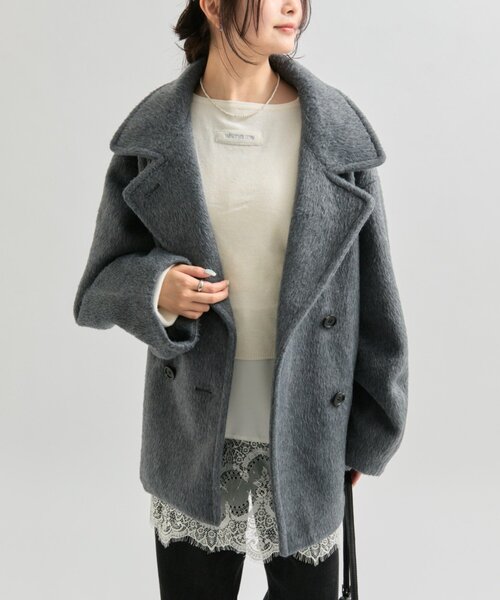 mystic（ミスティック）の「ウール混 シャギーミドルコート（その他