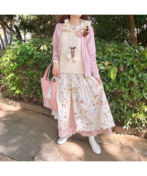 PINK HOUSE（ピンクハウス）の「クッキーラビッツプリントフード付き