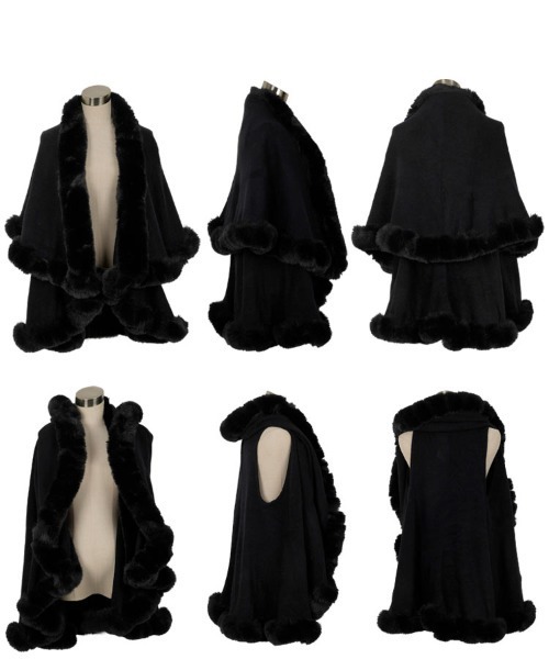 セール】フェイクファーケープコート（ポンチョ）｜KOBE LETTUCE
