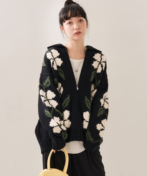 FREAK'S STORE（フリークスストア）の「BIG花柄ジップニット