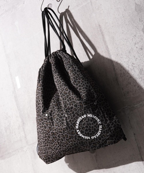 MEMORY】迷彩 レオパード 総柄 ナップサック / Camouflage Leopard