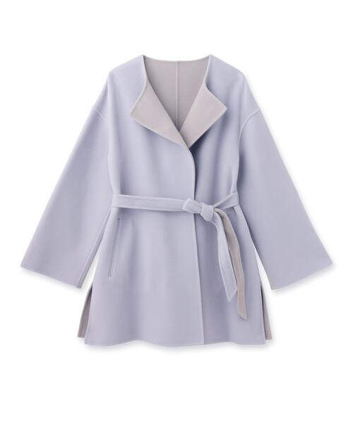 UNTITLED（アンタイトル）の「◇ベルテッド配色ミドルリバーコート