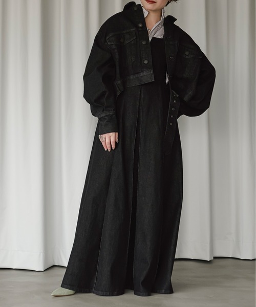 Ezick（エジック）の「Mode denim panel キャミドレス（ワンピース