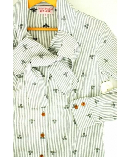 ブランド古着】オーブ柄 リボンシャツ（シャツ/ブラウス）｜Vivienne