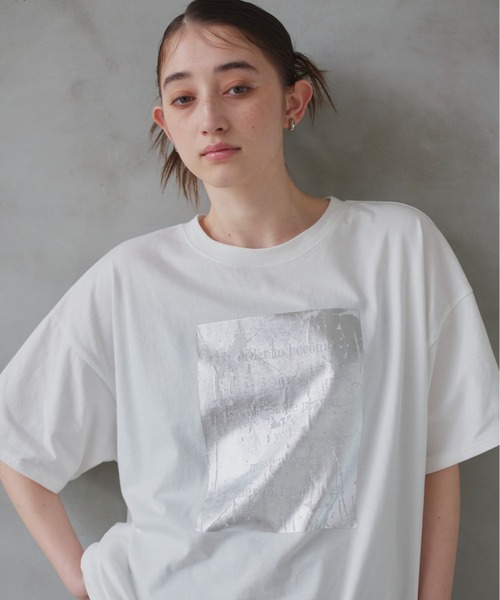 セール】箔プリントオーバーサイズT（Tシャツ/カットソー）｜LIAN