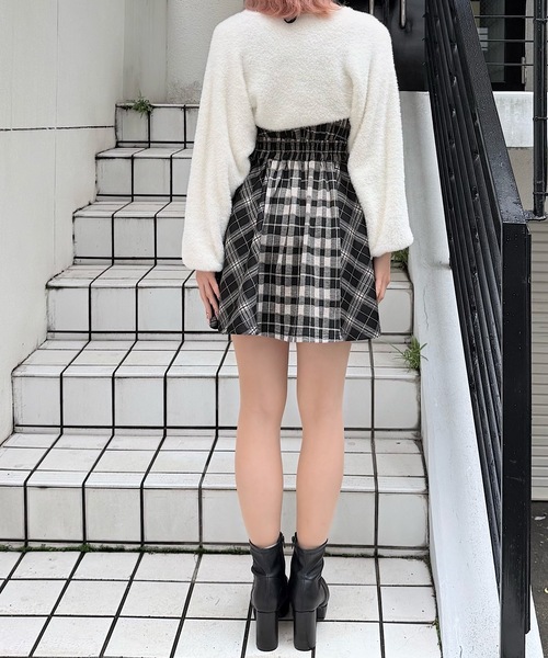 nomae シャギーボレロロングチェックワンピース 必読】NOMAE シャギー