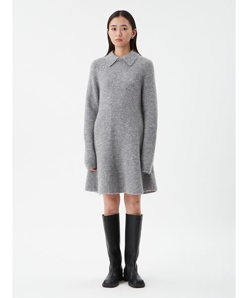 襟付きペプラムニットミニワンピース（ニット/セーター）｜Mila Owen