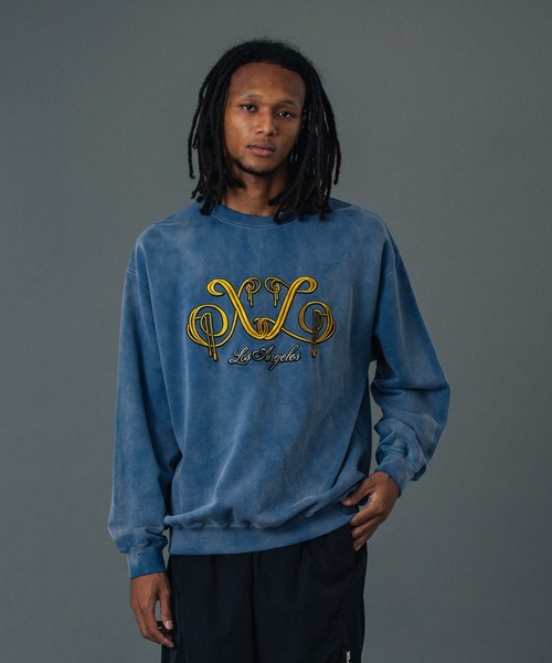 EMBROIDERED BLEACHED CREWNECK SWEATSHIRT（スウェット）｜XLARGE