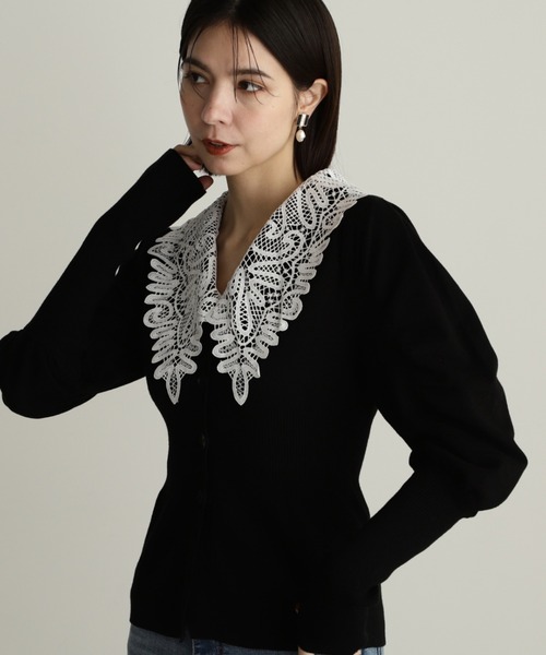 JILL STUART（ジルスチュアート）の「◇レースカラーニット