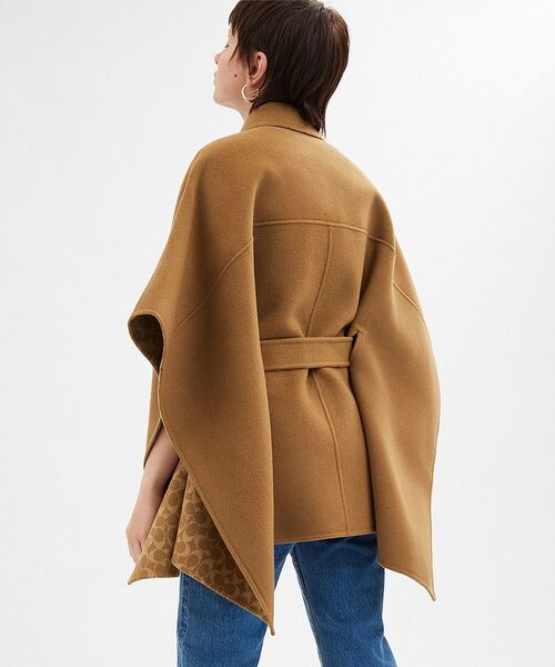 ダブル フェイス ウール ケープ（その他アウター）｜COACH（コーチ）の