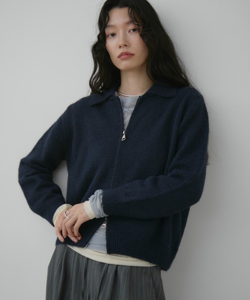 ダブルジップミックスポロニット（ニット/セーター）｜Aunt Marie's