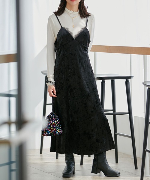 セール】ベロアレースキャミワンピース（ワンピース）｜VIS（ビス）の