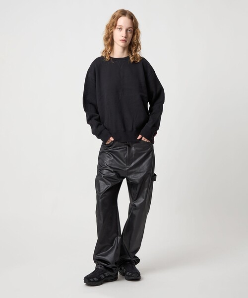 6（ロク）の「＜6(ROKU)＞コットンウラケ カラーステッチ クルーネック