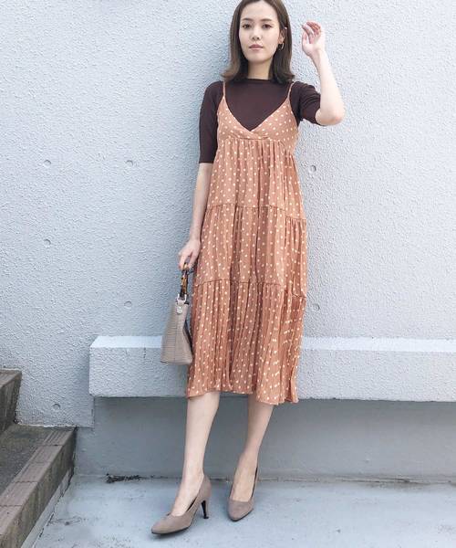 セール】【WEB限定】ドット柄キャミワンピース（ジャンパースカート