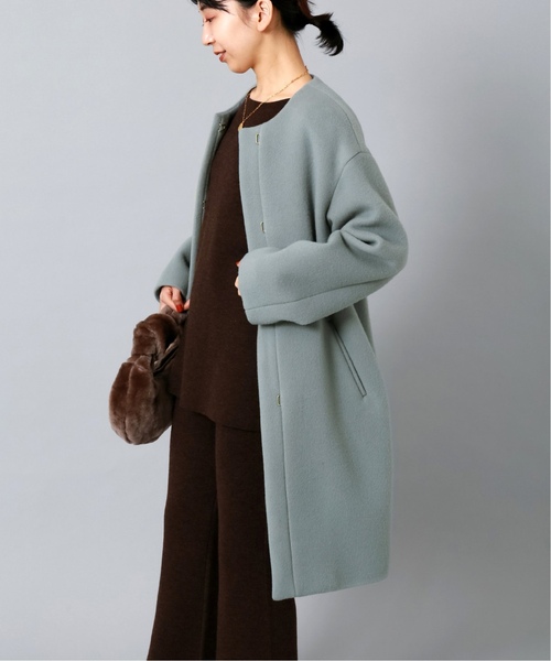 IENA（イエナ）の「《追加》ラムウールノーカラーコート（ノーカラー