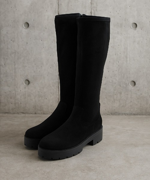 インソールふかふか厚底ストレッチロングブーツ（ブーツ）｜VIVIAN