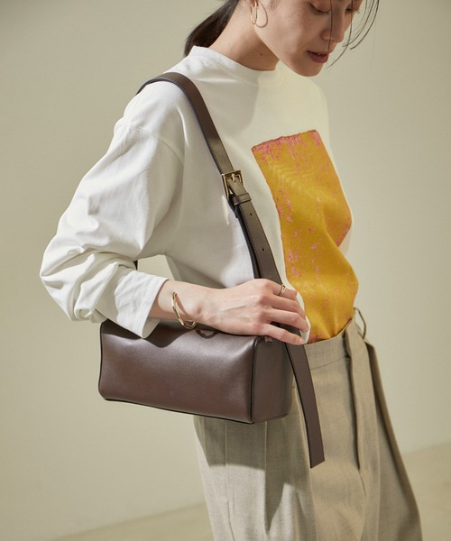 雑誌掲載】【追加】レザーボックスショルダーバッグ/クロスボディ