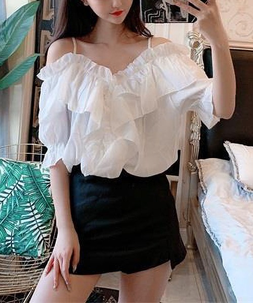 セール】フリル キャミソール（キャミソール）｜BLANC FICELLE（ブラン