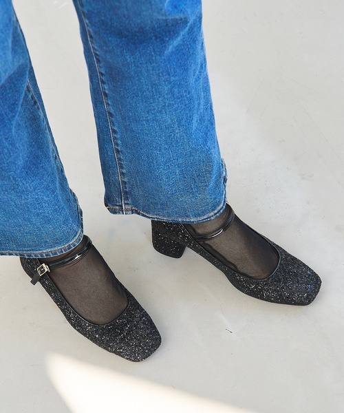 LE TALON（ルタロン）の「5.5cmスクエアグリッターパンプス（パンプス