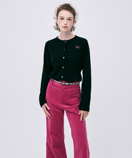 セール】RACCOON BLENDED CROPPED CARDIGAN HEART LOGO（カーディガン