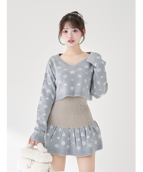 セール】アンサンブルスノーロゴニットミニワンピース（ワンピース