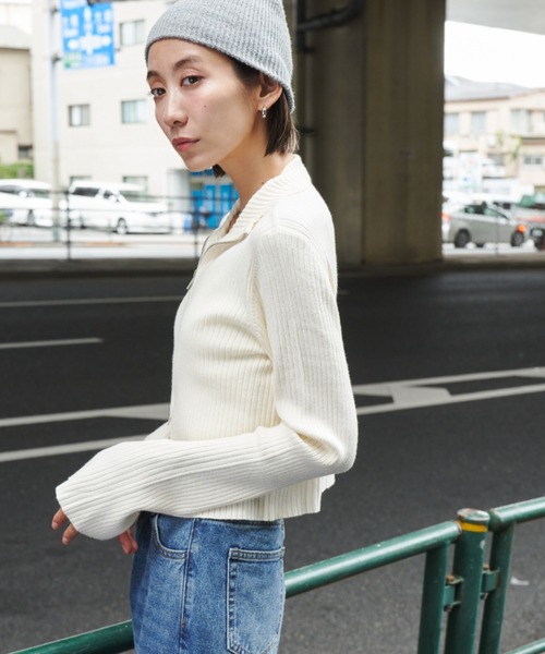 Auntie Rosa Holiday（アンティローザホリデー）の「リブ編みダブルZIP