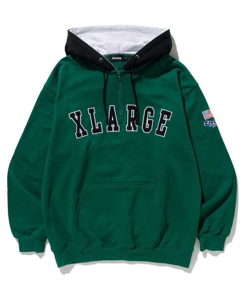 XLARGE（エクストララージ）の「CONTRAST COLOR HALF ZIP HOODED SWEAT