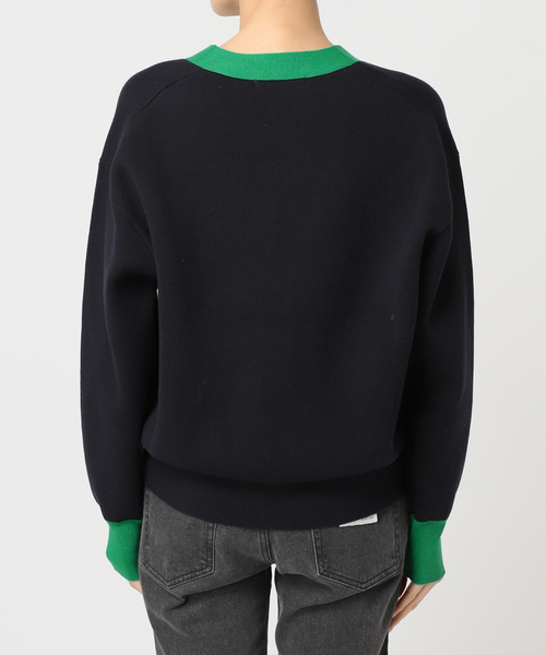 ダブルニットコントラストカーディガン（カーディガン/ボレロ