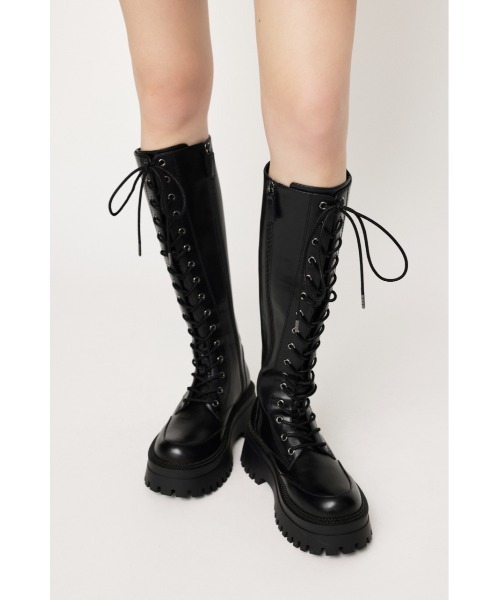 SLY（スライ）の「LACE UP KNEE BOOTS レースアップ ニーブーツ