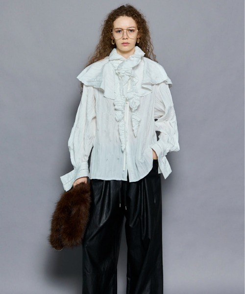 2way Ruffled Frilled Blouse/2WAYラッフルフリルブラウス（シャツ